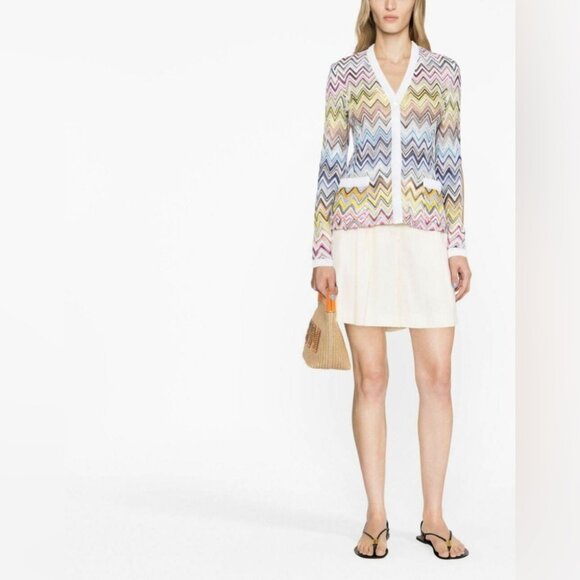 Missoni ZigZag Knit Cardigan Sweater Top 2024 Harrods Multicolor Crochet Rainbow - Picture 14 of 14